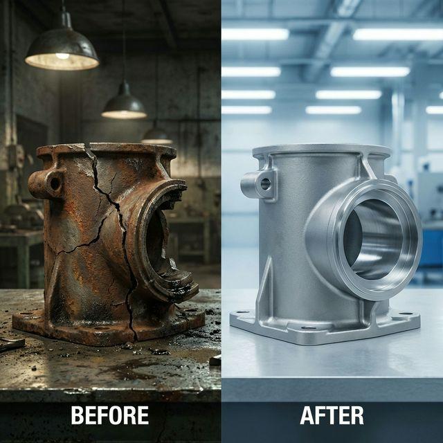 Maschinenstillstand? Wenn der Hersteller nicht mehr liefert: Ersatzteilguss ohne Zeichnung.