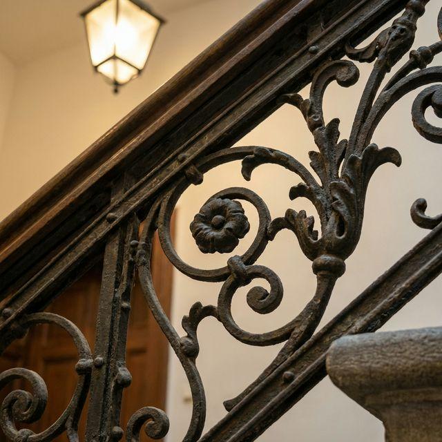 Stiegenziergitter Detail Gusseisen Poren